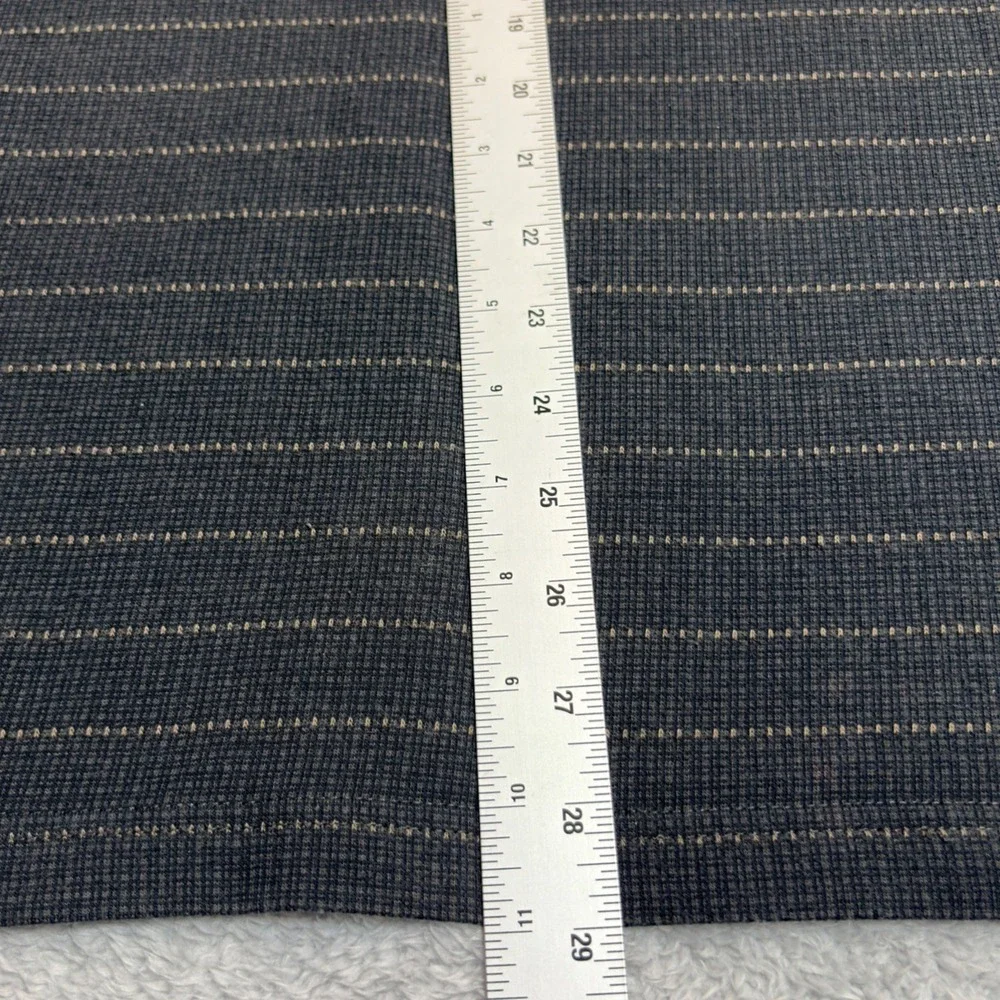 Arrow Polo Shirt Mens Large Gray Tan Striped Short Sleeve Textured Pocket Casual